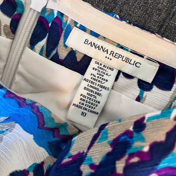 BANANA REPUBLIC Silk Floral Strapless Sheath Cocktail Dress Size 10 - Picture 12 of 13